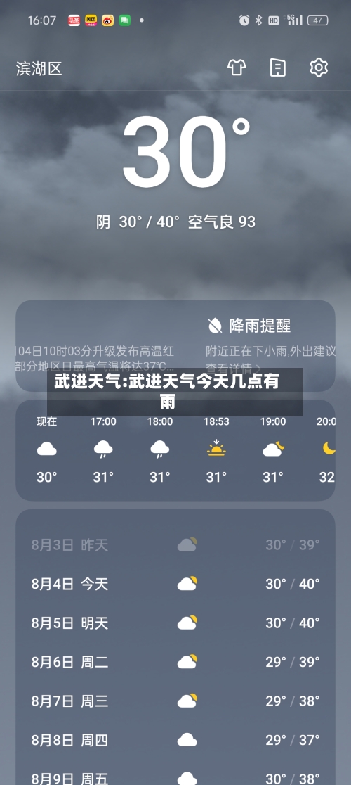 武进天气:武进天气今天几点有雨-第1张图片