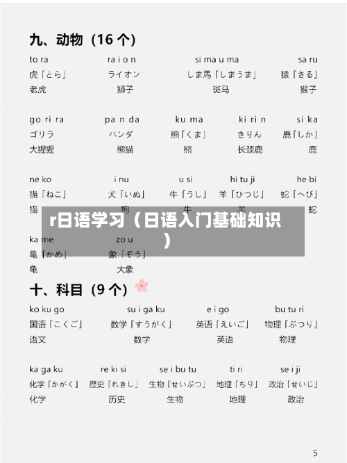 r日语学习（日语入门基础知识）-第1张图片