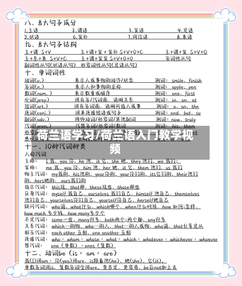 荷兰语学习/荷兰语入门教学视频-第1张图片