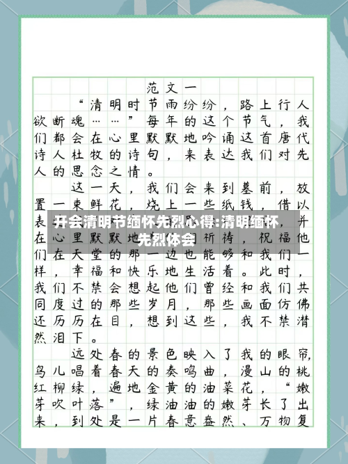 开会清明节缅怀先烈心得:清明缅怀先烈体会-第1张图片