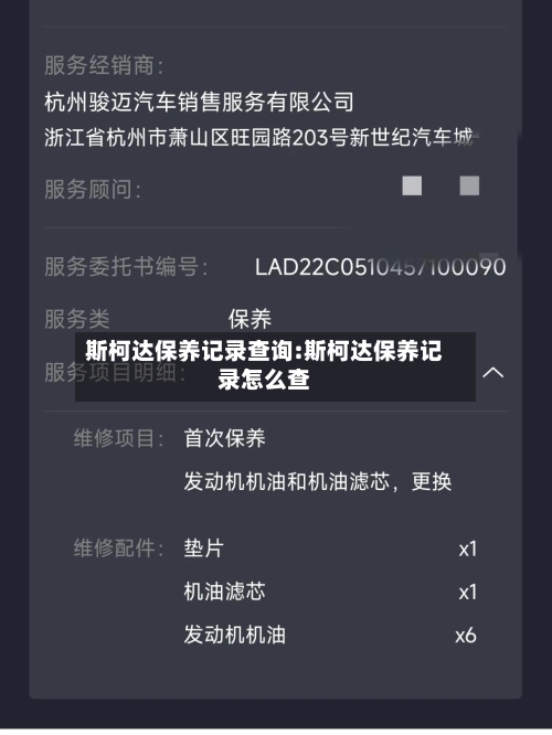 斯柯达保养记录查询:斯柯达保养记录怎么查-第1张图片