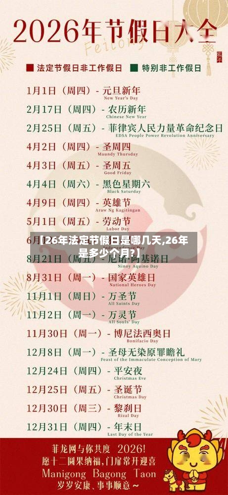 【26年法定节假日是哪几天,26年是多少个月?】-第1张图片