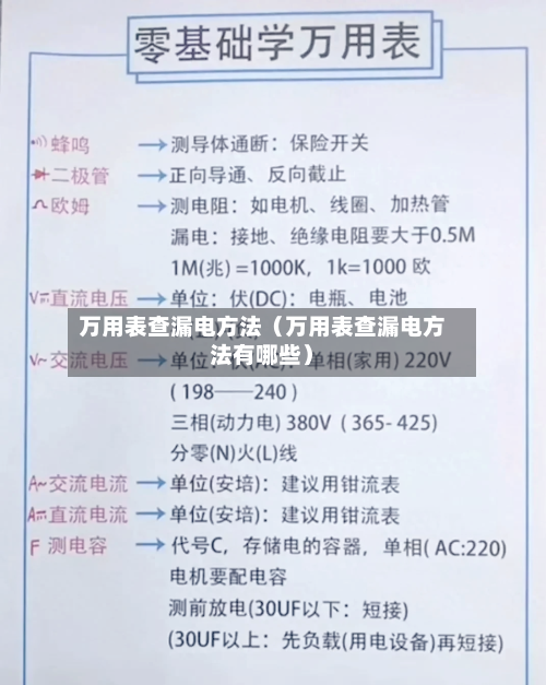 万用表查漏电方法(万用表查漏电方法有哪些)-第1张图片