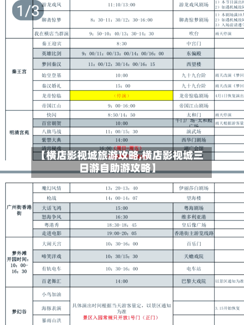 【横店影视城旅游攻略,横店影视城三日游自助游攻略】-第1张图片