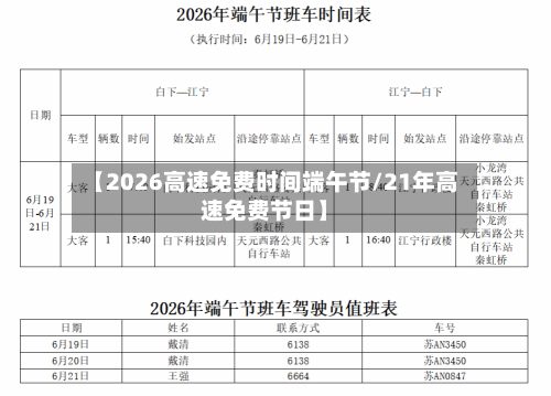 【2026高速免费时间端午节/21年高速免费节日】-第1张图片