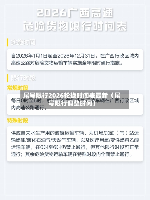 尾号限行2026轮换时间表最新(尾号限行调整时间)-第1张图片
