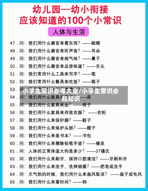 小学生常识必考大全/小学生常识必知知识-第1张图片