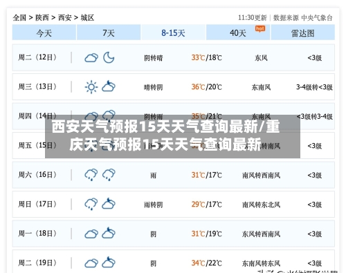 西安天气预报15天天气查询最新/重庆天气预报15天天气查询最新-第1张图片