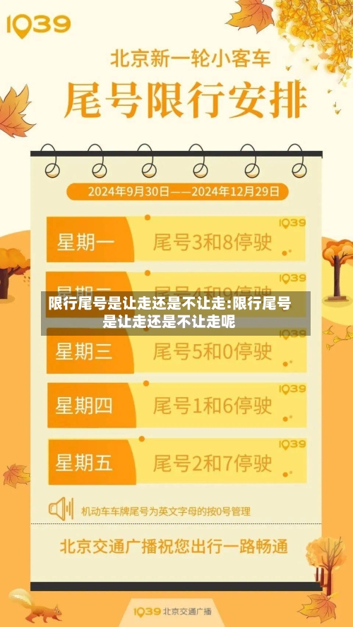 限行尾号是让走还是不让走:限行尾号是让走还是不让走呢-第1张图片