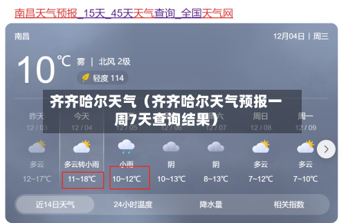 齐齐哈尔天气(齐齐哈尔天气预报一周7天查询结果)-第1张图片