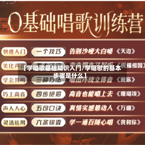 【学唱歌基础知识入门/学唱歌的基本步骤是什么】-第1张图片