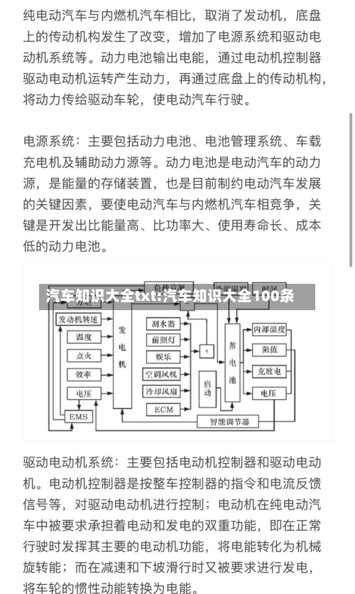 汽车知识大全txt:汽车知识大全100条-第1张图片