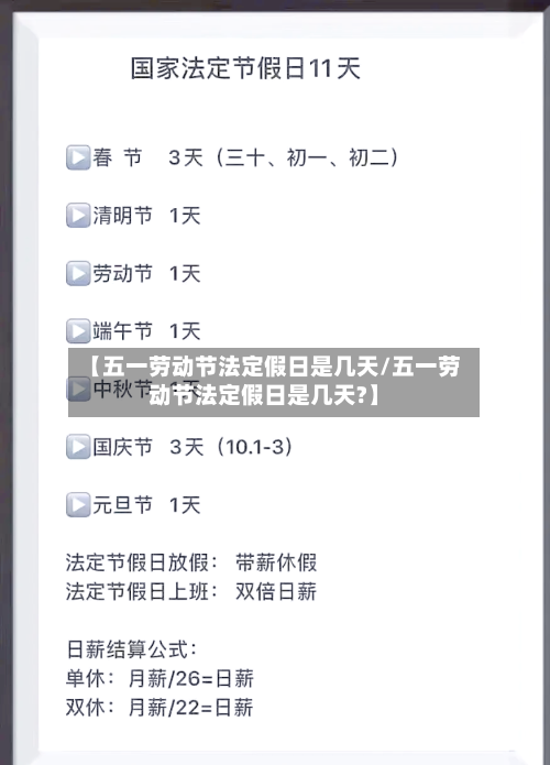 【五一劳动节法定假日是几天/五一劳动节法定假日是几天?】-第1张图片