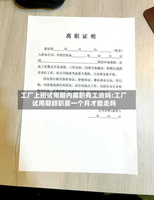 工厂上班试用期内离职有工资吗:工厂试用期辞职要一个月才能走吗-第1张图片