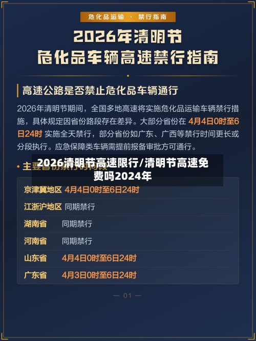 2026清明节高速限行/清明节高速免费吗2024年-第1张图片