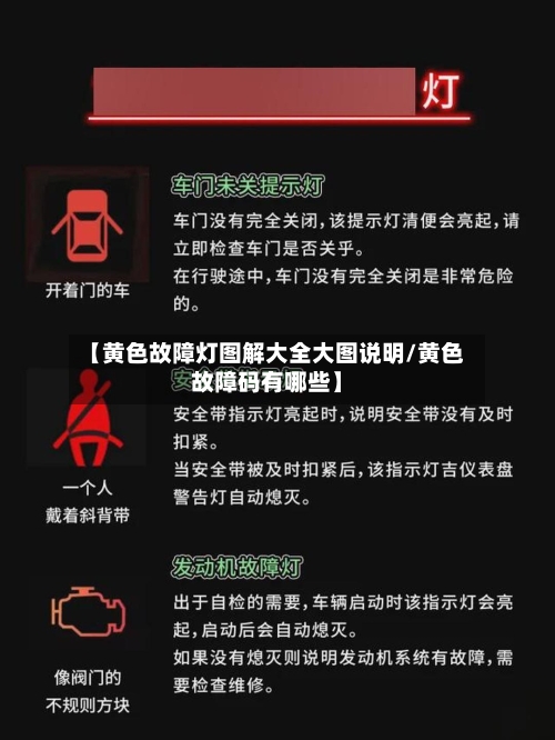 【黄色故障灯图解大全大图说明/黄色故障码有哪些】-第1张图片
