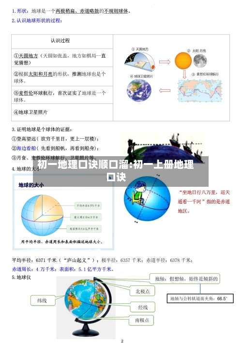 初一地理口诀顺口溜:初一上册地理口诀-第1张图片