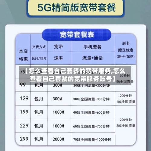 【怎么查看自己套餐的宽带服务,怎么查看自己套餐的宽带服务账号】-第1张图片