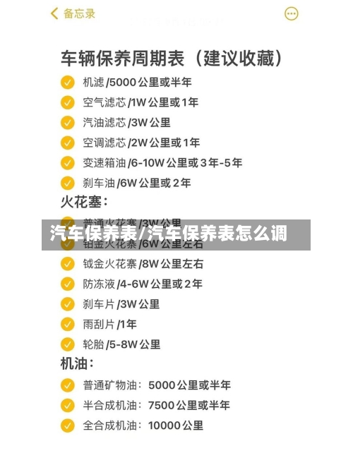 汽车保养表/汽车保养表怎么调-第1张图片