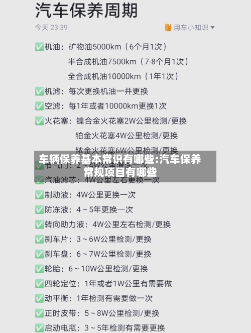 车辆保养基本常识有哪些:汽车保养常规项目有哪些-第1张图片