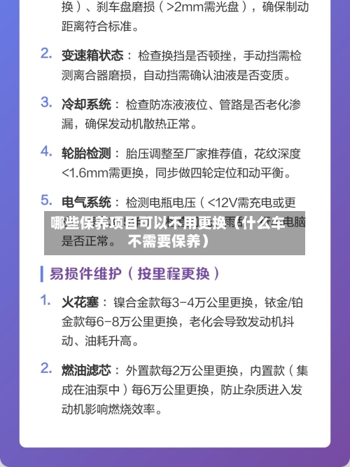 哪些保养项目可以不用更换(什么车不需要保养)-第1张图片