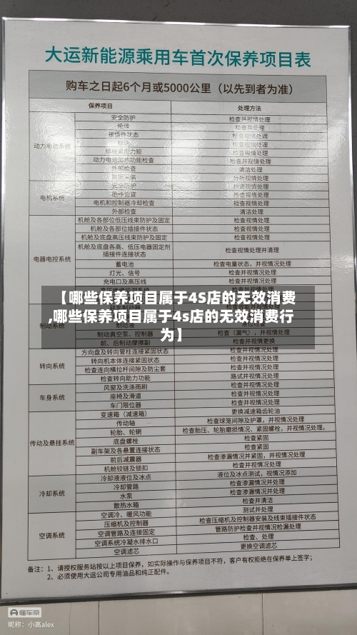 【哪些保养项目属于4S店的无效消费,哪些保养项目属于4s店的无效消费行为】-第1张图片