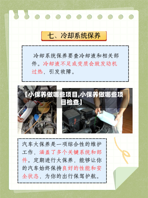 【小保养做哪些项目,小保养做哪些项目检查】-第1张图片
