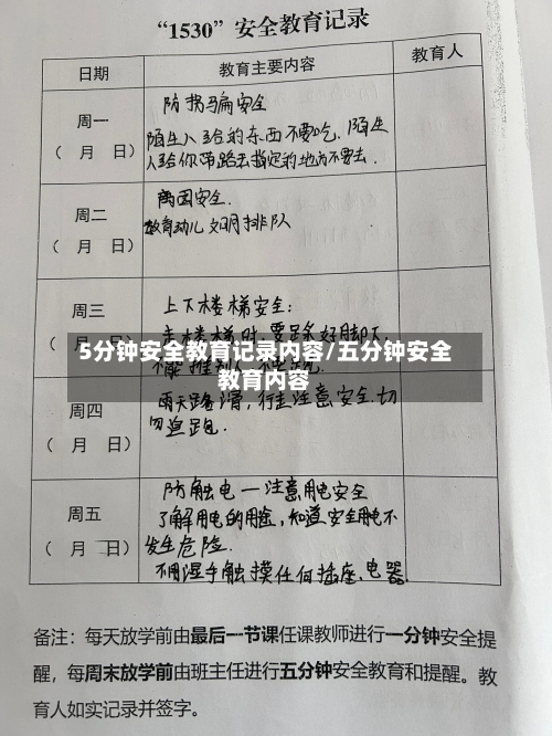 5分钟安全教育记录内容/五分钟安全教育内容-第1张图片