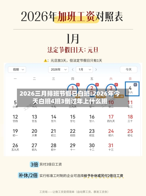 2026三月排班节假日白班:2026年今天白班4班3倒过年上什么班-第1张图片