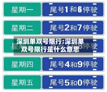深圳单双号限行:深圳单双号限行是什么意思-第1张图片