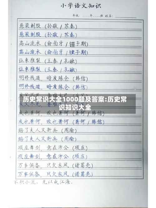 历史常识大全1000题及答案:历史常识知识大全-第1张图片