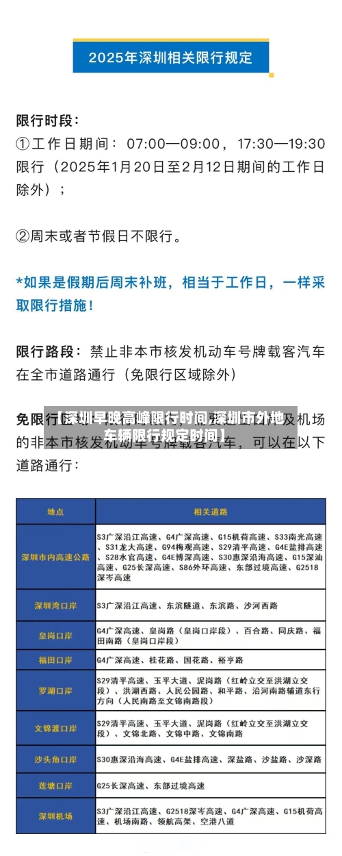 【深圳早晚高峰限行时间,深圳市外地车辆限行规定时间】-第1张图片