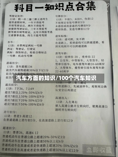 汽车方面的知识/100个汽车知识-第1张图片