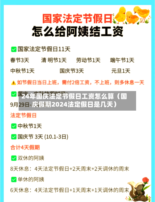 24年国庆法定节假日工资怎么算（国庆假期2024法定假日是几天）-第1张图片