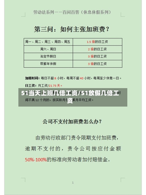51当天上班几倍工资/51放假几倍工资-第1张图片