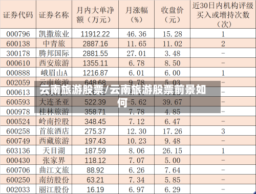 云南旅游股票/云南旅游股票前景如何-第1张图片