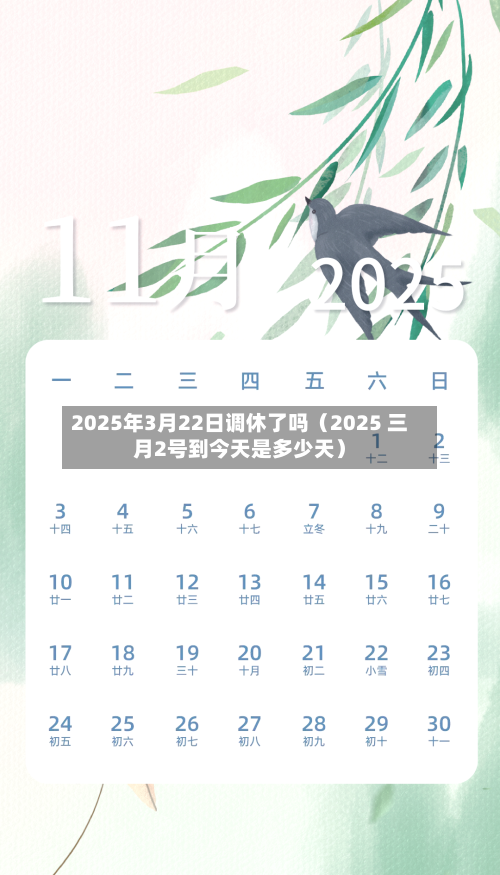 2025年3月22日调休了吗(2025 三月2号到今天是多少天)-第1张图片