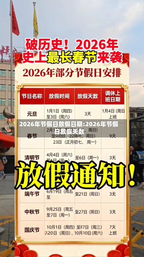 2026年节假日放假日期:2026年节假日放假天数-第1张图片