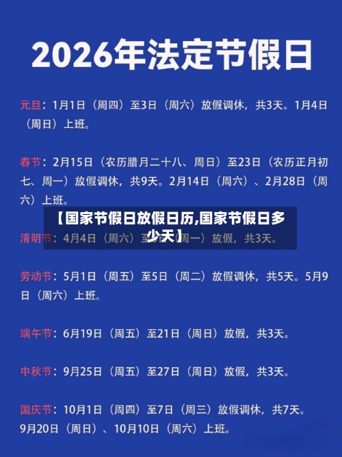 【国家节假日放假日历,国家节假日多少天】-第1张图片