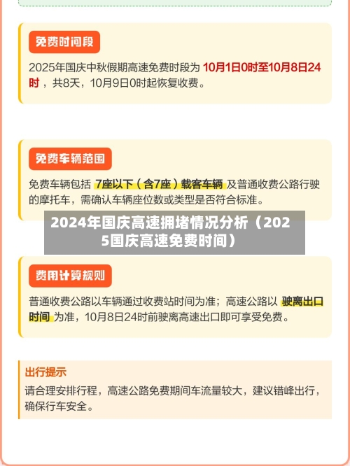 2024年国庆高速拥堵情况分析(2025国庆高速免费时间)-第1张图片