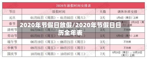 2020年节假日放假/2020年节假日日历全年表-第1张图片