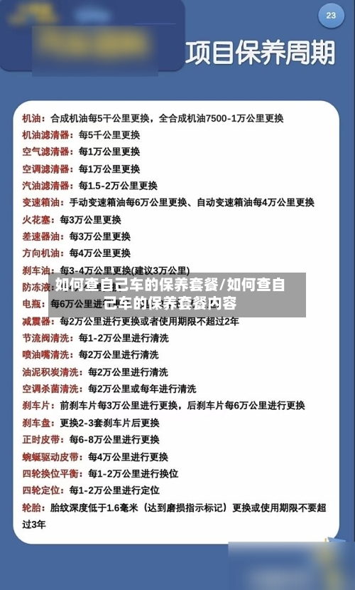 如何查自己车的保养套餐/如何查自己车的保养套餐内容-第1张图片