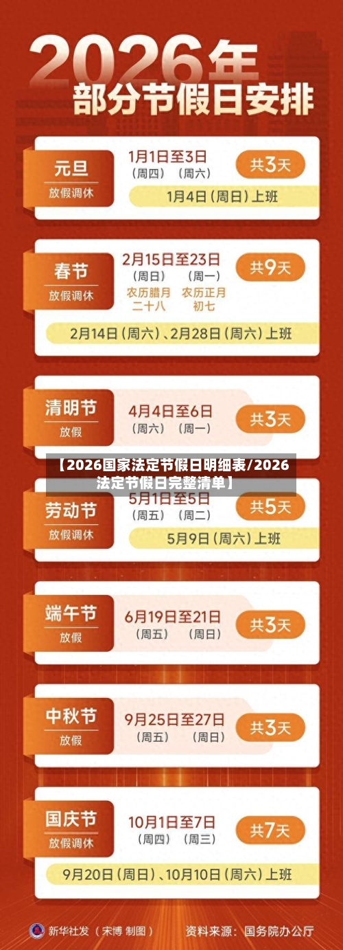 【2026国家法定节假日明细表/2026法定节假日完整清单】-第1张图片