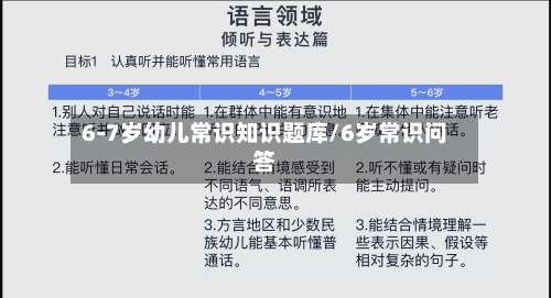 6-7岁幼儿常识知识题库/6岁常识问答-第1张图片