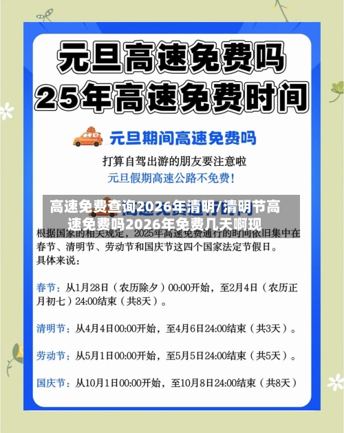 高速免费查询2026年清明/清明节高速免费吗2026年免费几天啊现-第1张图片