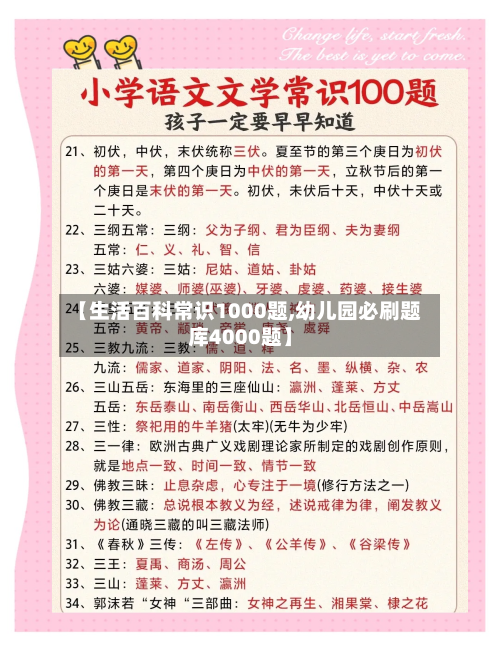 【生活百科常识1000题,幼儿园必刷题库4000题】-第1张图片
