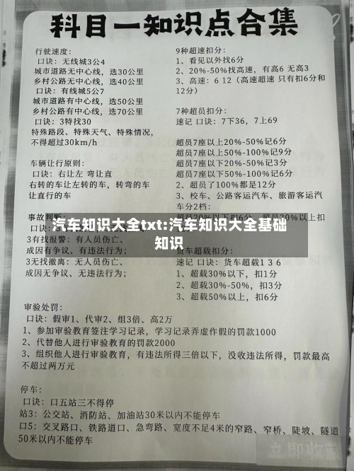 汽车知识大全txt:汽车知识大全基础知识-第1张图片