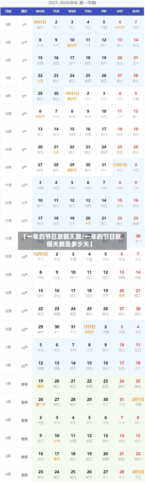 【一年的节日放假天数/一年的节日放假天数是多少天】-第1张图片