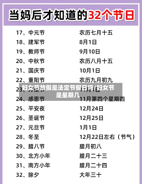 妇女节放假是法定节假日吗/妇女节是星期几-第1张图片