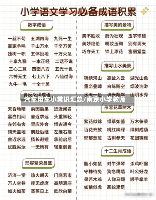 汽车用车小常识汇总/南京小学教师-第1张图片